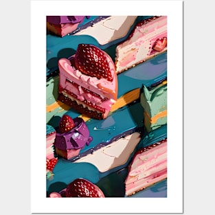 Moody Strawberry cake and Frosting Posters and Art